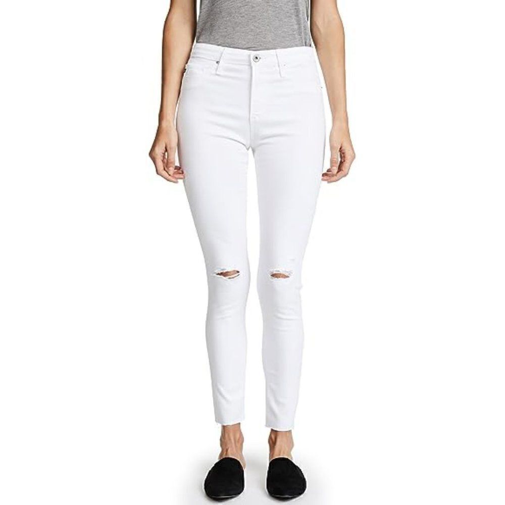 AG Adriano Goldschmied White The Farrah Skinny Ankle Jeans